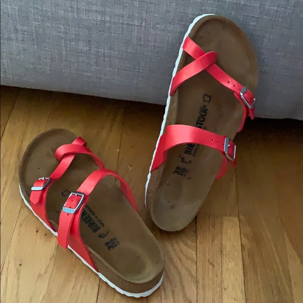 Birkenstock size 39 red sandal like new